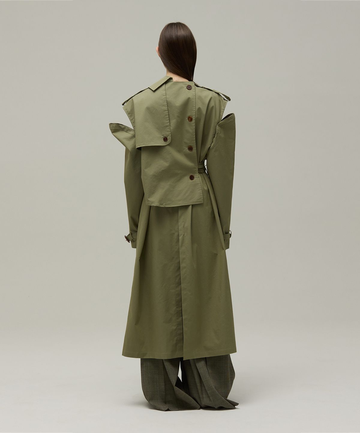 므아므(MMAM) Off-sleeve origami trench coat