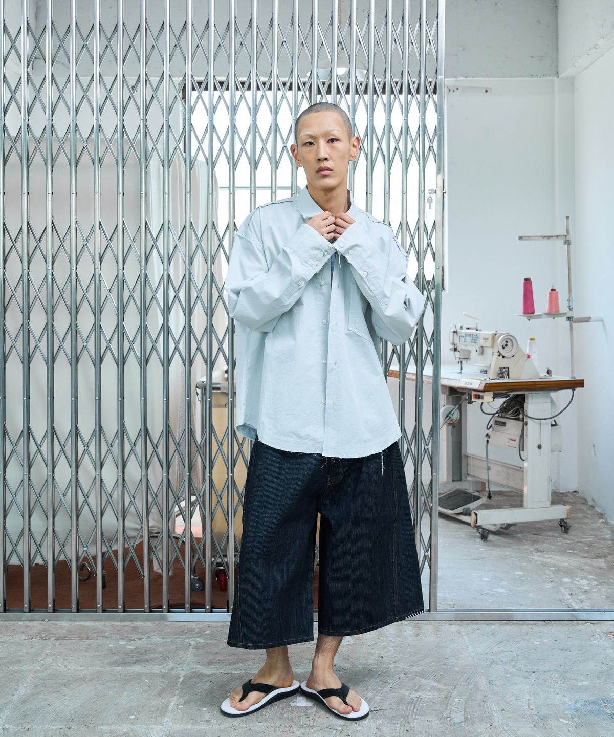 노쿨러스(NOSCOULEURS) UL COTTON SHIRTS 03 LIGHT GREY