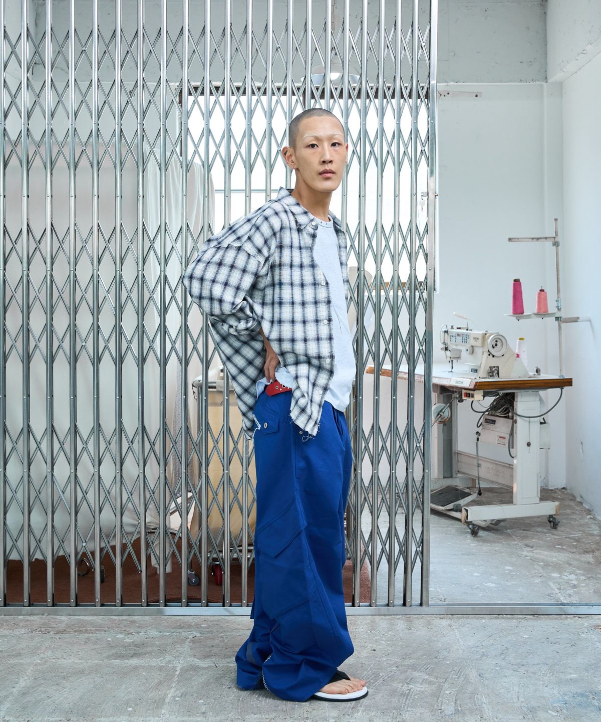 노쿨러스(NOSCOULEURS) UL CHECK SHIRTS 04 NAVY