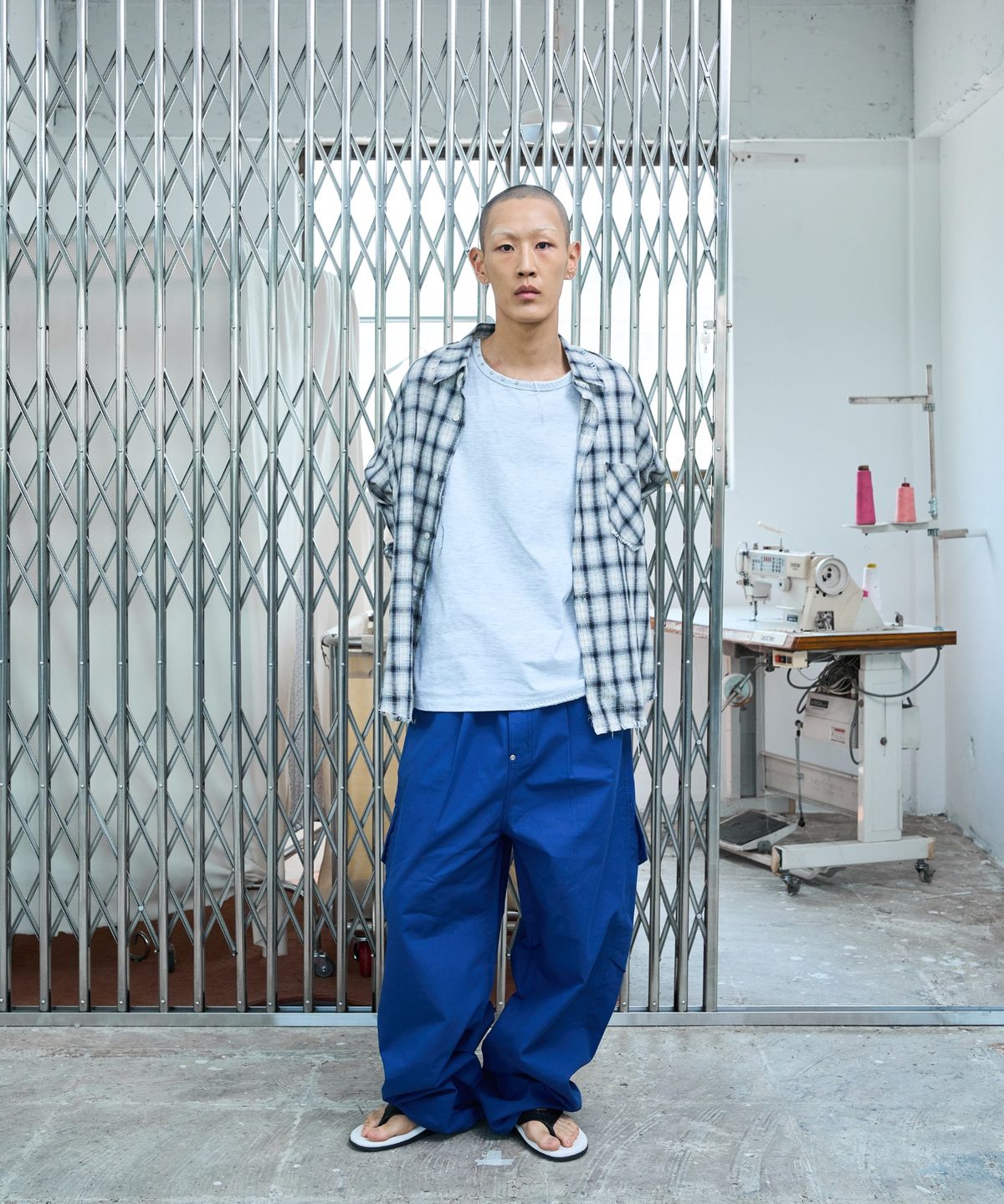 노쿨러스(NOSCOULEURS) UL CHECK SHIRTS 04 NAVY