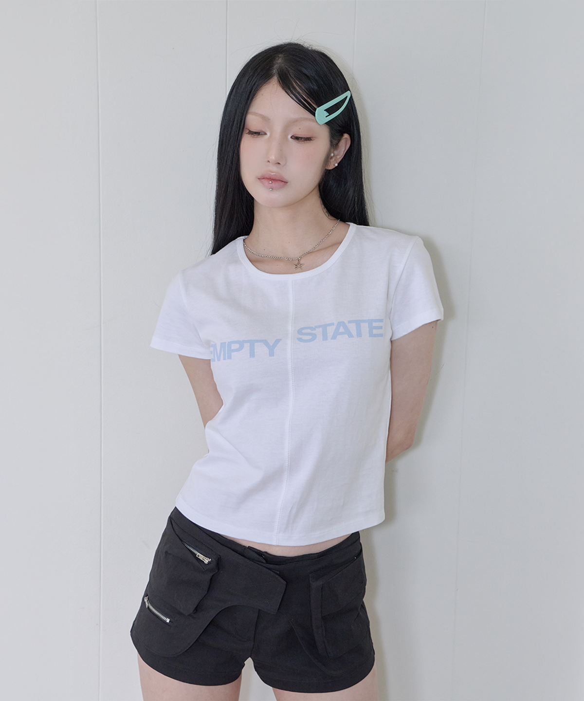사일프레이(41PRAY) Center Split Graphic Tee / White