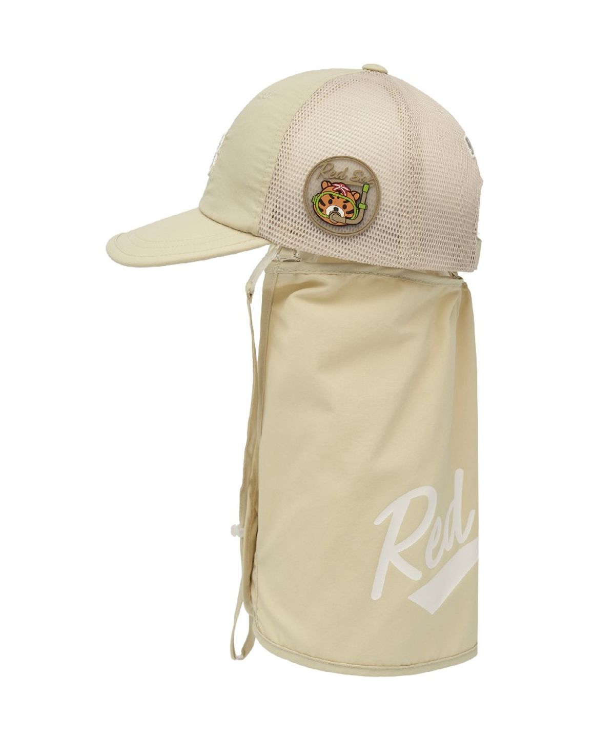 엠엘비 키즈(MLB KIDS) 메가베어 프렌즈 넥플랩 메쉬 볼캡 BOS (Beige)