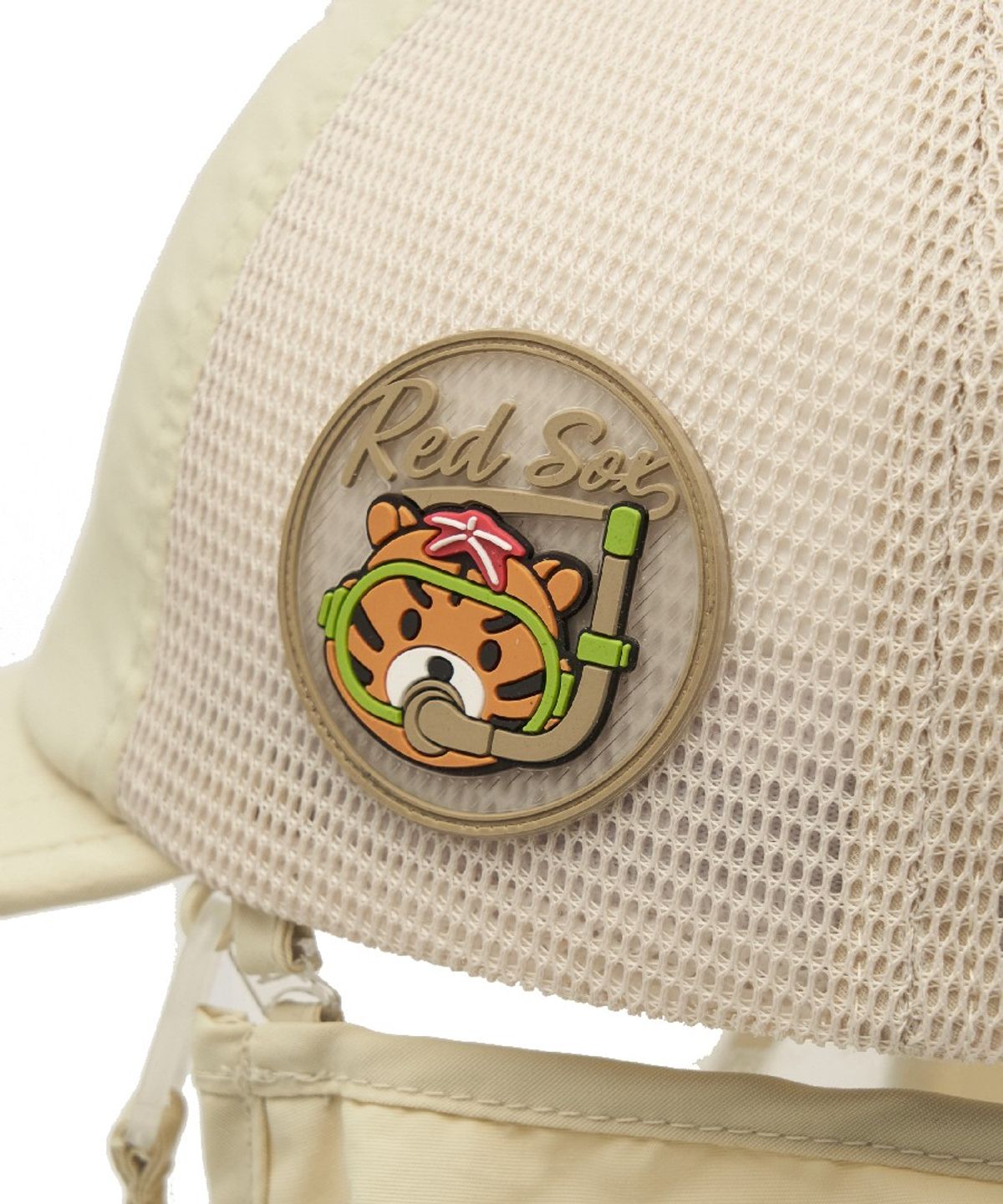 엠엘비 키즈(MLB KIDS) 메가베어 프렌즈 넥플랩 메쉬 볼캡 BOS (Beige)