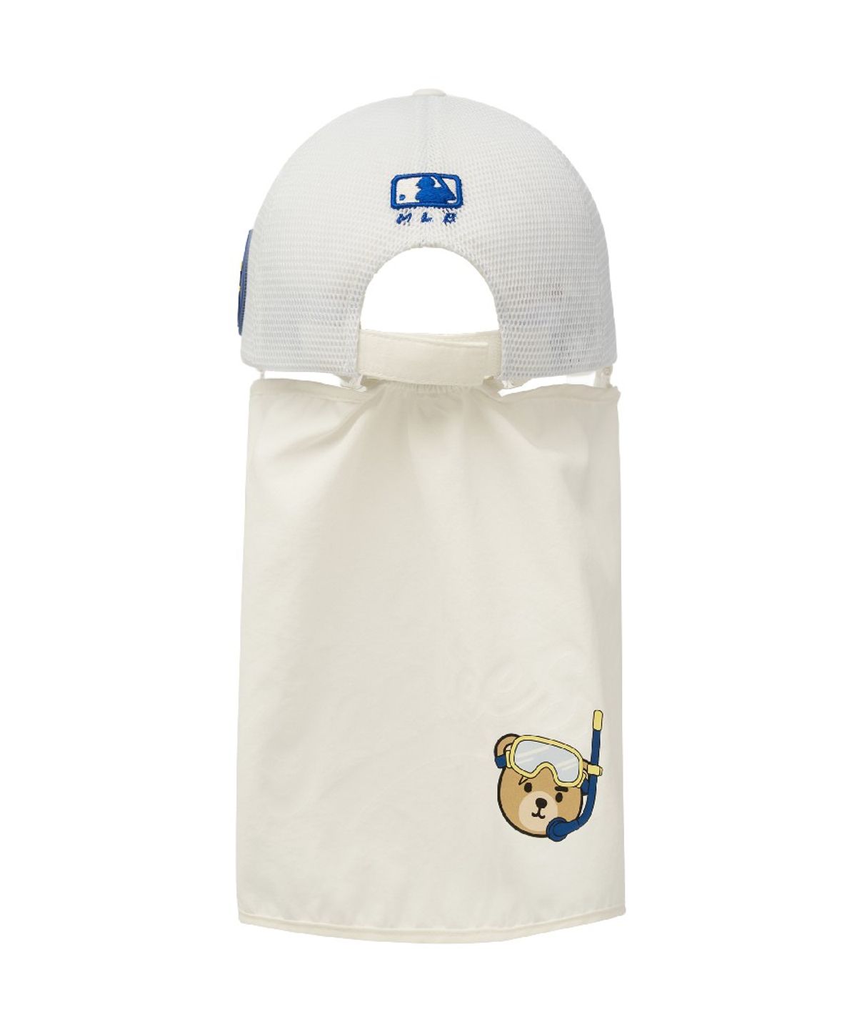 엠엘비 키즈(MLB KIDS) 메가베어 프렌즈 넥플랩 메쉬 볼캡 NY (Ivory)