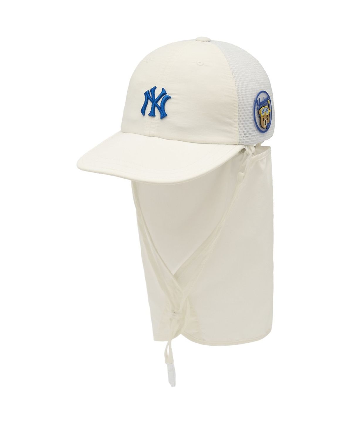 엠엘비 키즈(MLB KIDS) 메가베어 프렌즈 넥플랩 메쉬 볼캡 NY (Ivory)