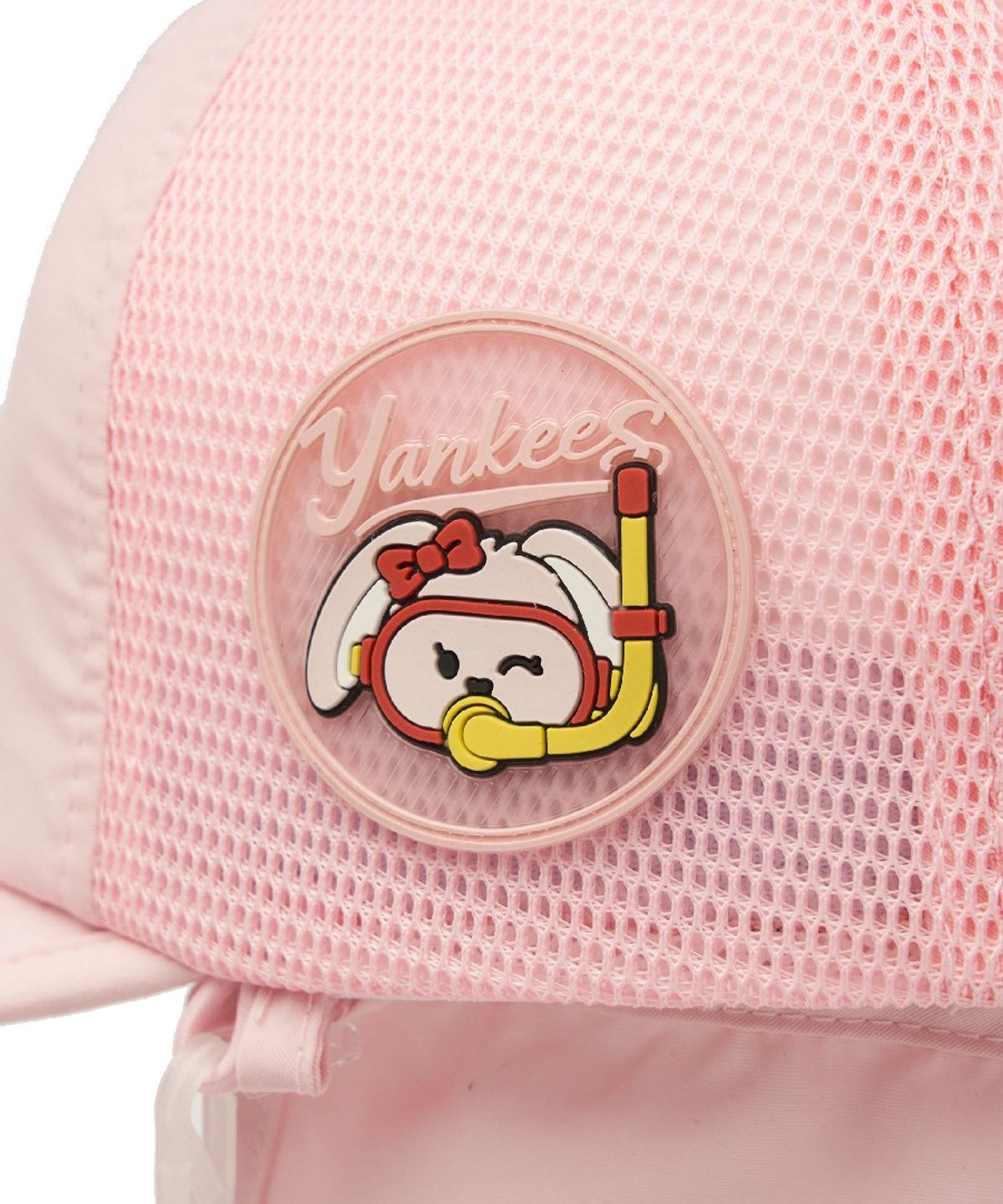 엠엘비 키즈(MLB KIDS) 메가베어 프렌즈 넥플랩 메쉬 볼캡 NY (L.Pink)