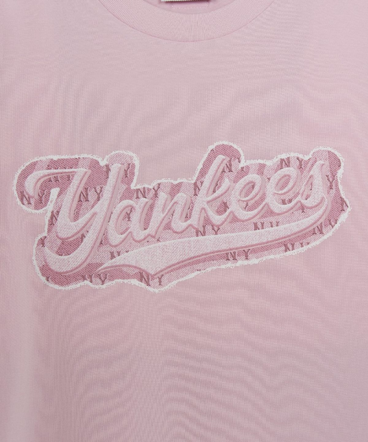 엠엘비 키즈(MLB KIDS) 스트릿 모노그램 데님 컬시브 티셔츠 NY (Mg.Pink)