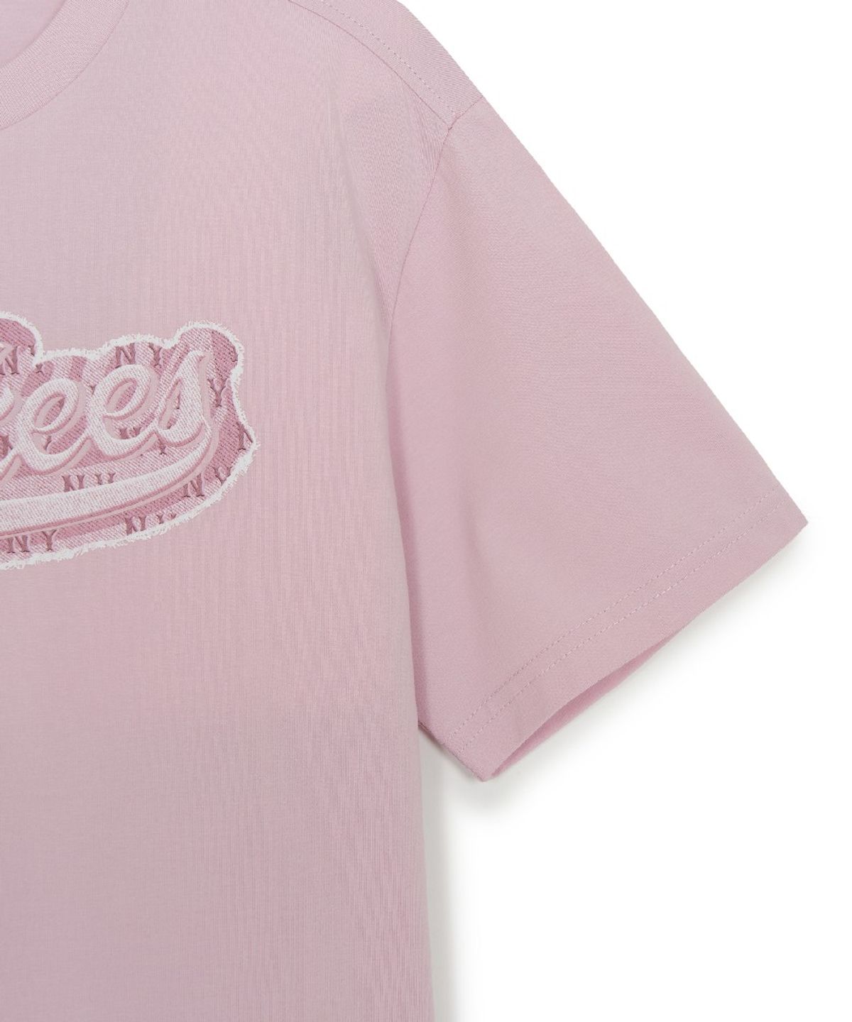 엠엘비 키즈(MLB KIDS) 스트릿 모노그램 데님 컬시브 티셔츠 NY (Mg.Pink)