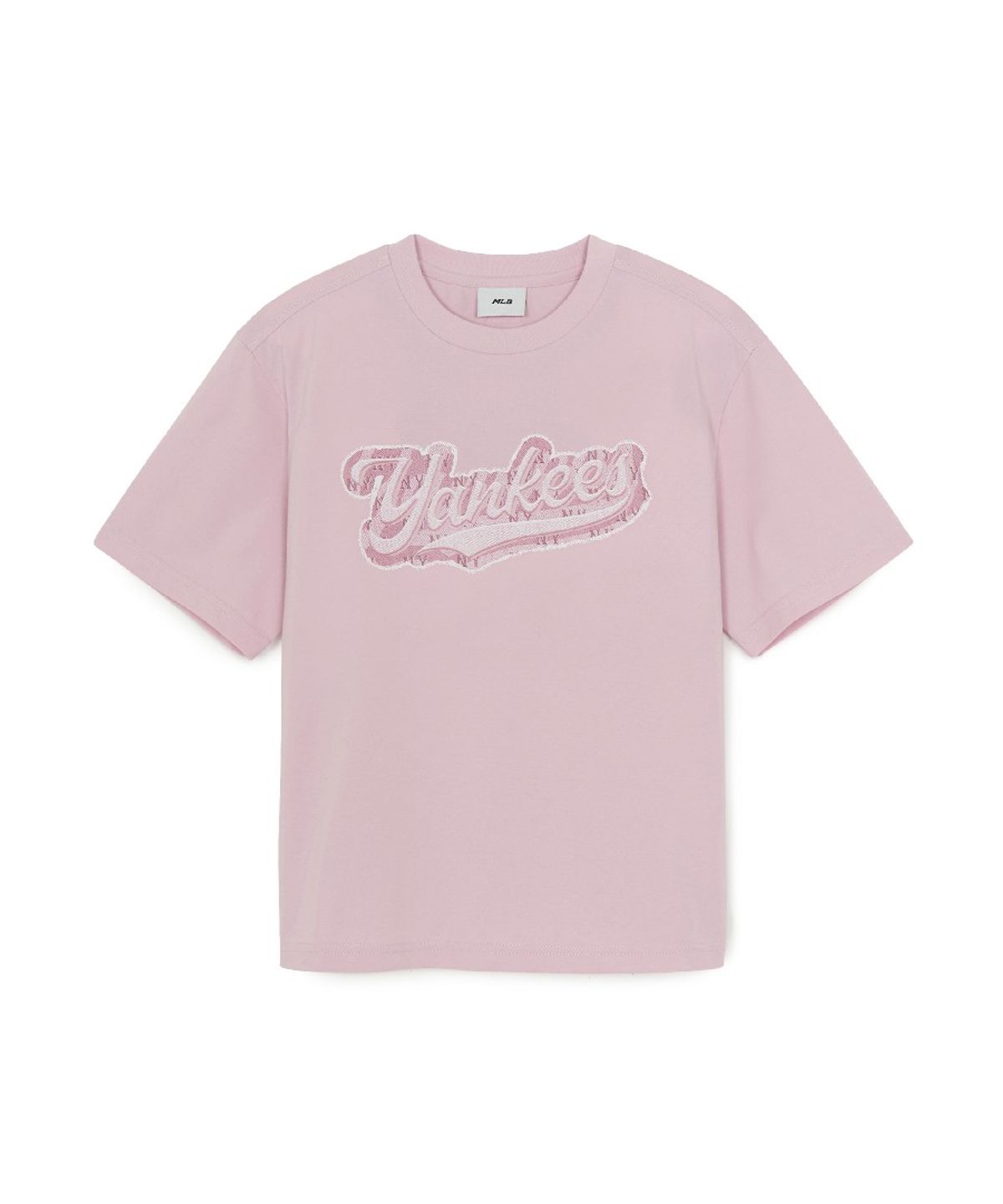 엠엘비 키즈(MLB KIDS) 스트릿 모노그램 데님 컬시브 티셔츠 NY (Mg.Pink)