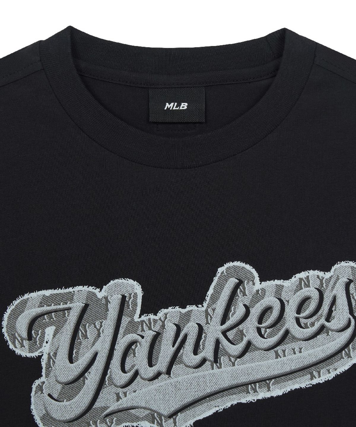 엠엘비 키즈(MLB KIDS) 스트릿 모노그램 데님 컬시브 티셔츠 NY (Black)