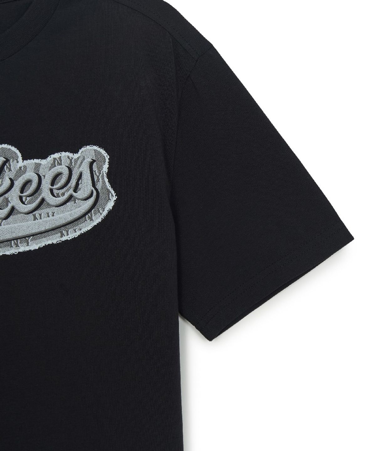 엠엘비 키즈(MLB KIDS) 스트릿 모노그램 데님 컬시브 티셔츠 NY (Black)