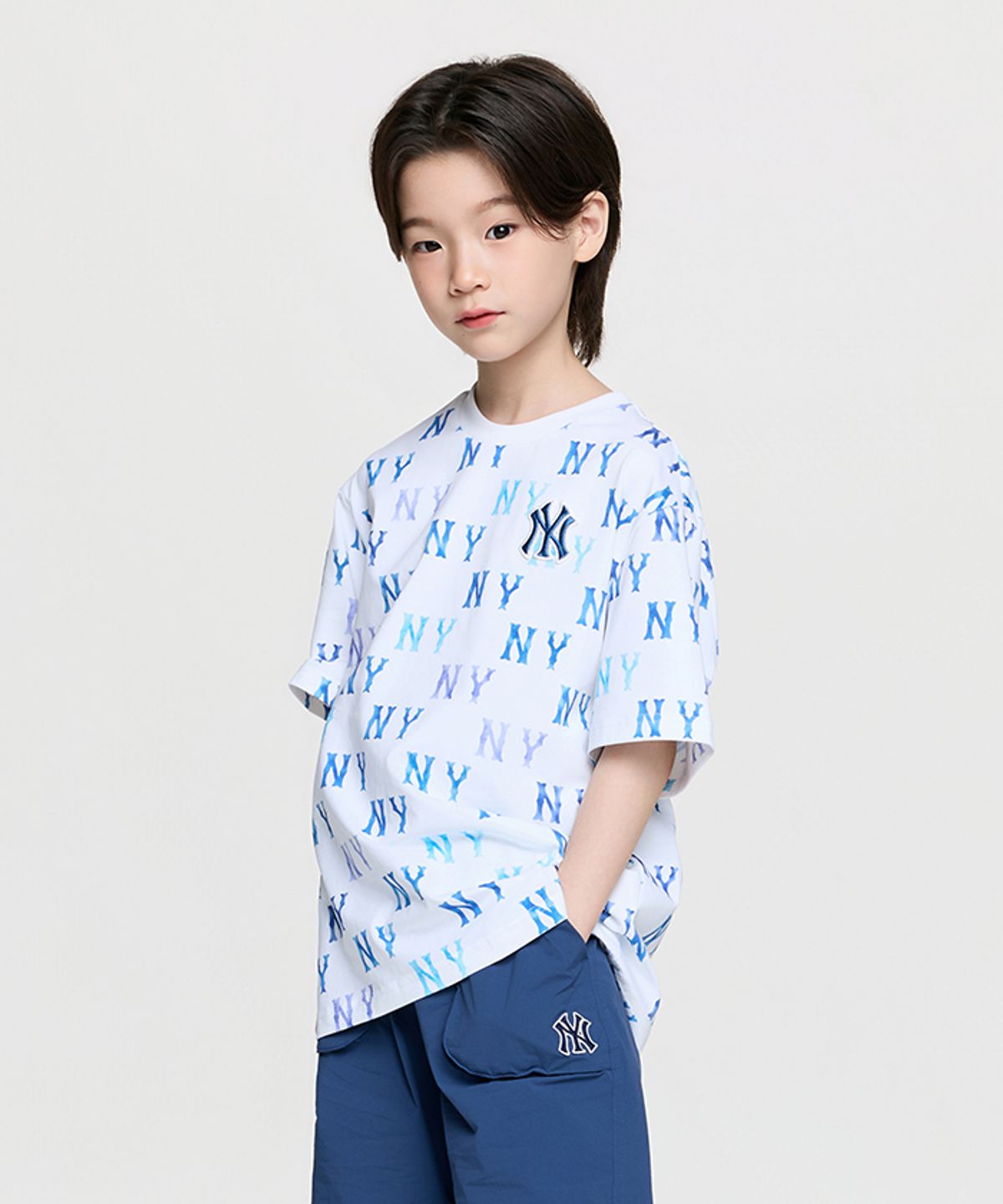 엠엘비 키즈(MLB KIDS) 스포티브 모노그램 전판 티셔츠 NY (Blue)