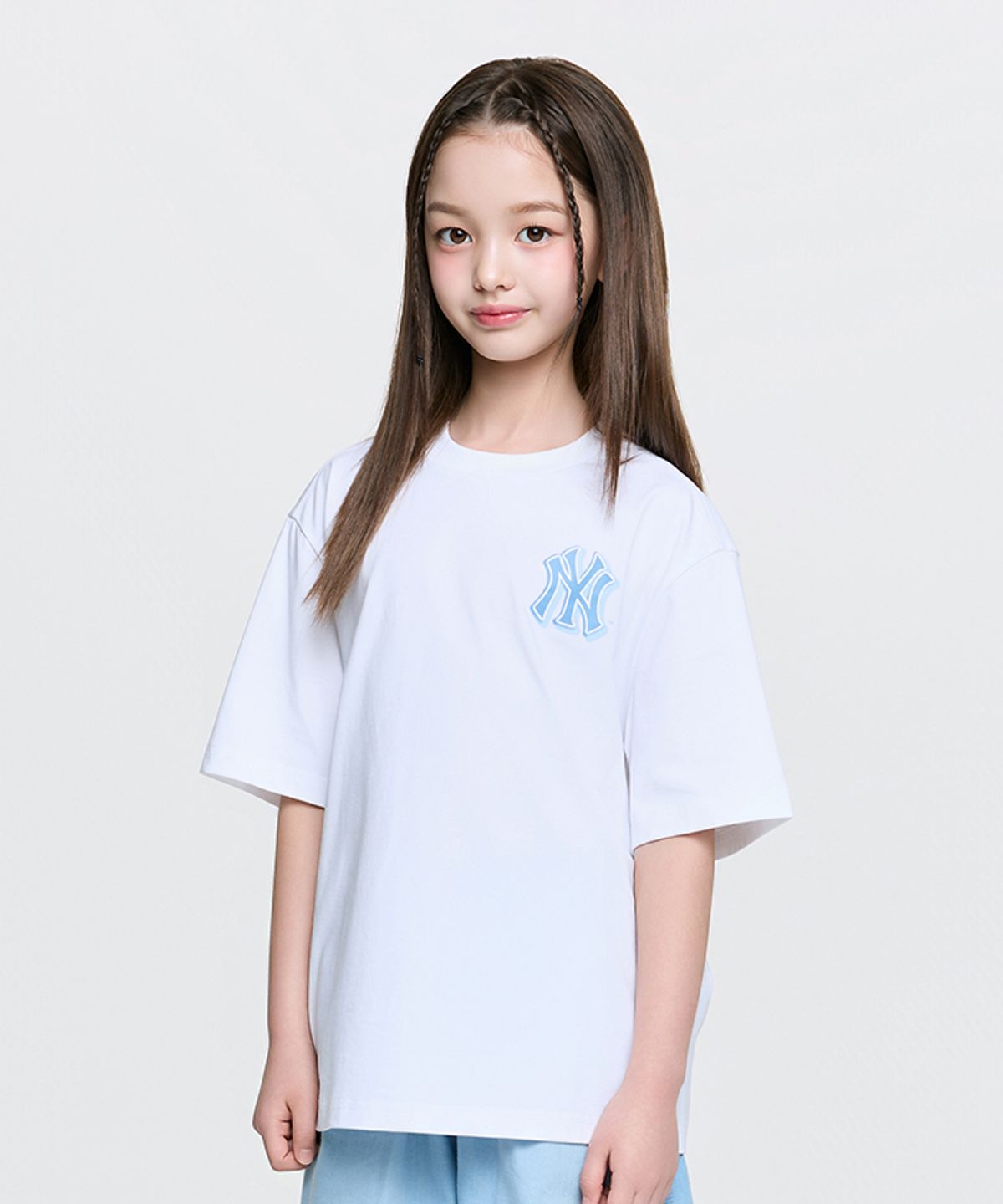 엠엘비 키즈(MLB KIDS) 스포티브 모노그램 사각 아트웍 티셔츠 NY (White)
