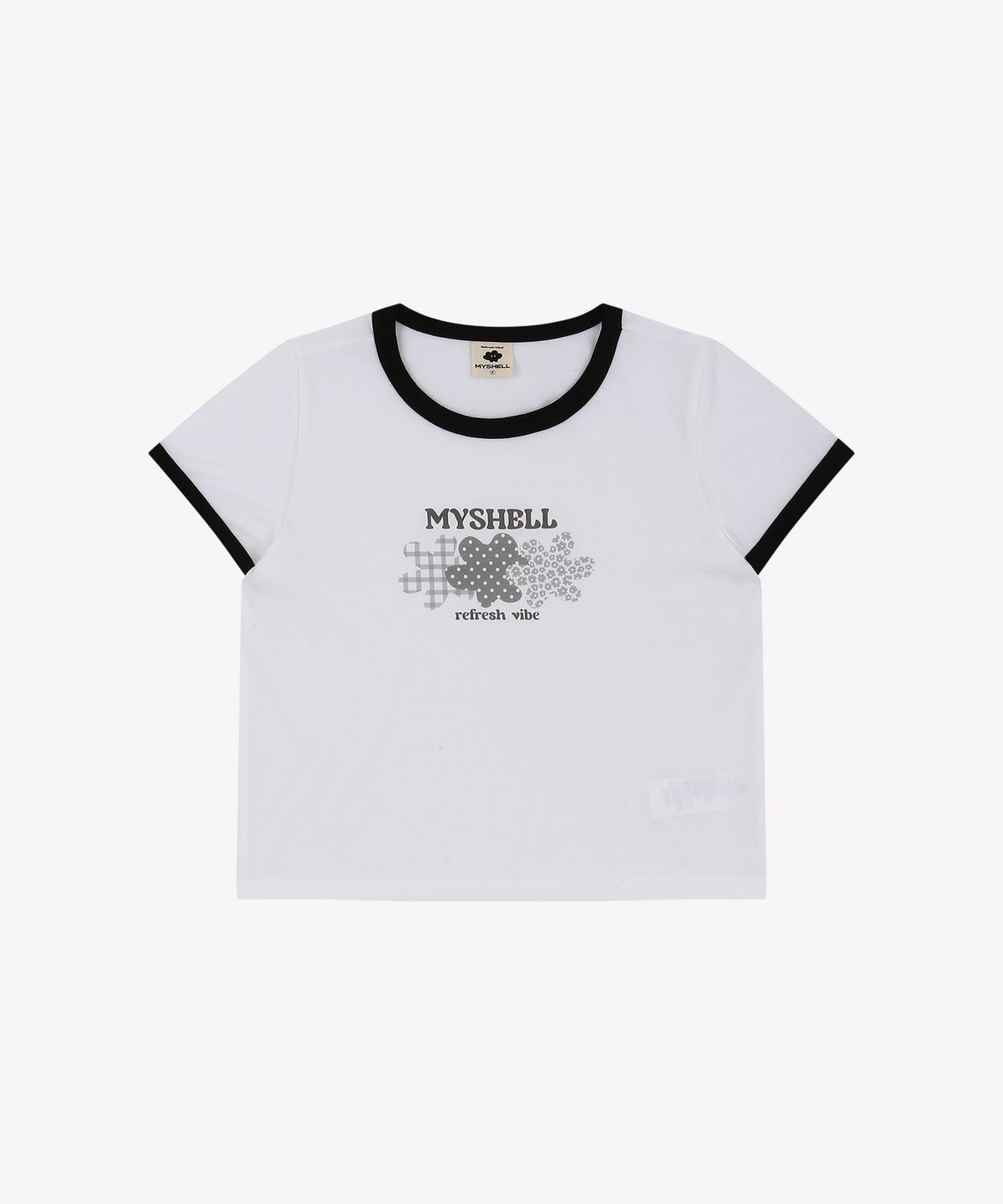 마이쉘(MYSHELL) 소플리 링거 크롭 반팔 티셔츠_40942TS