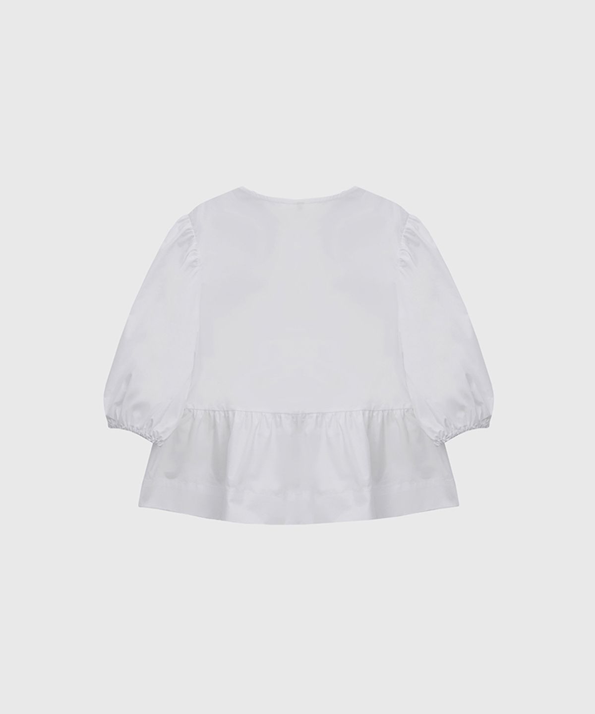 퀸스래빗(Q'SRB) Claire Three-Strap Puff Sleeve Ribbon Blouse
