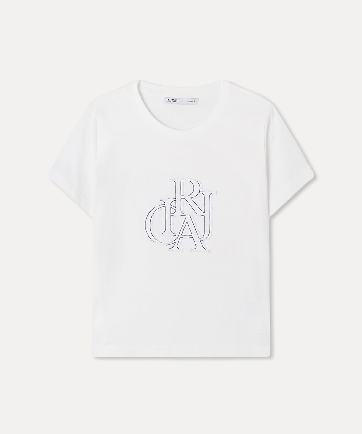 미쏘(MIXXO) 워시드 패치 반팔 티셔츠_MIWHWG521A