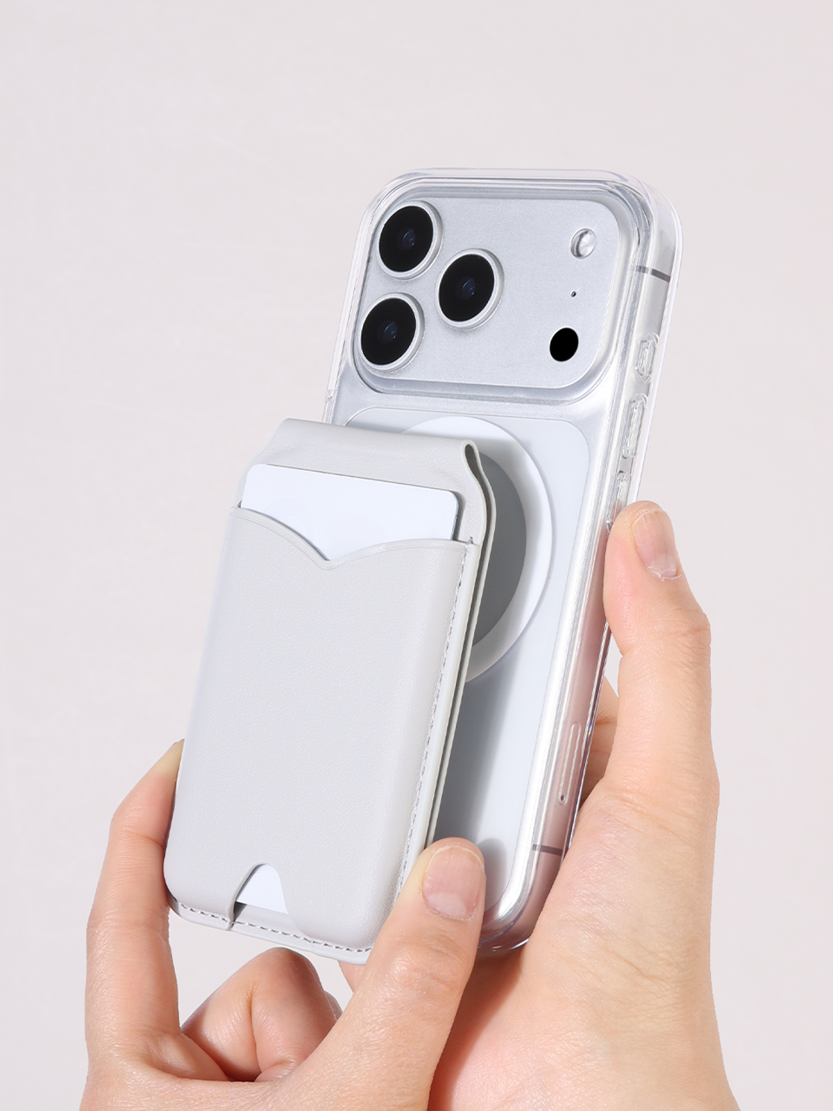 디자인스킨(DESIGNSKIN) 맥세이프 미러 스탠드 카드포켓-블랙