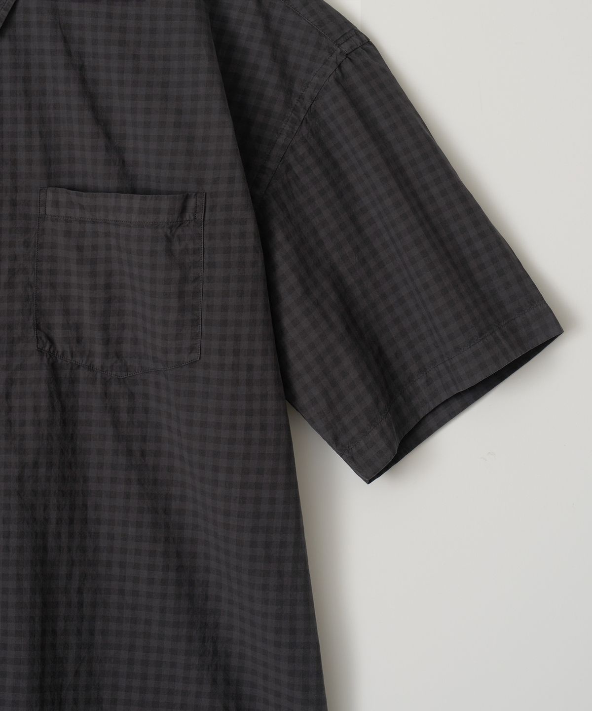 어나더 오피스(ANOTHER OFFICE) Huge Garment Gingham Check Shirt (Sumi)