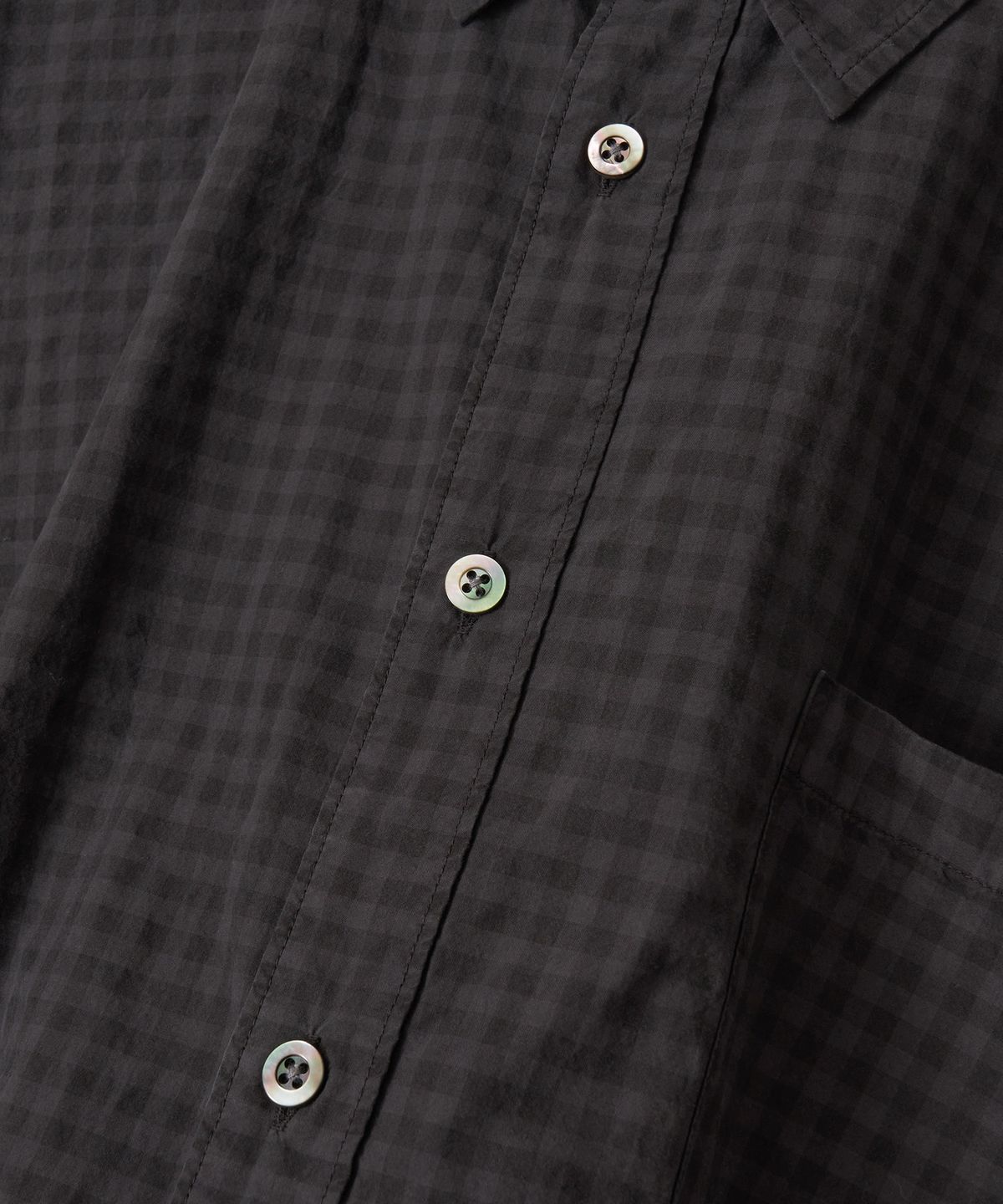 어나더 오피스(ANOTHER OFFICE) Huge Garment Gingham Check Shirt (Sumi)