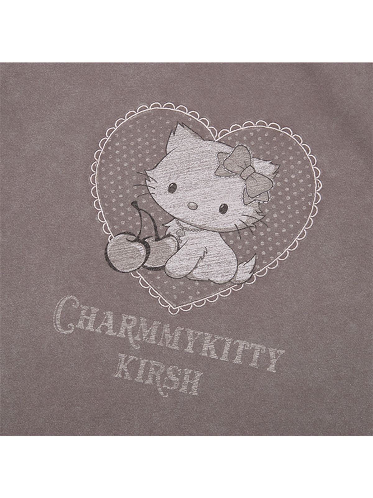키르시(KIRSH) 키르시 X 챠미키티 피그먼트 세미 크롭 티셔츠 [차콜]
