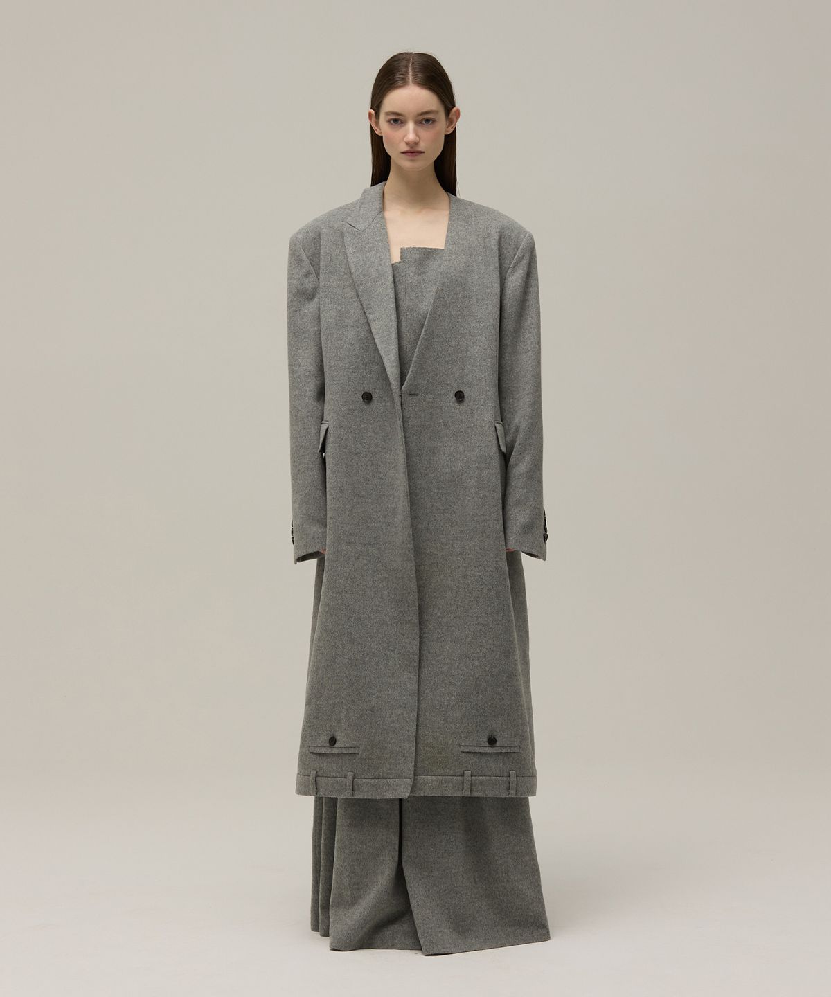 므아므(MMAM) Signature pants detail wool coat