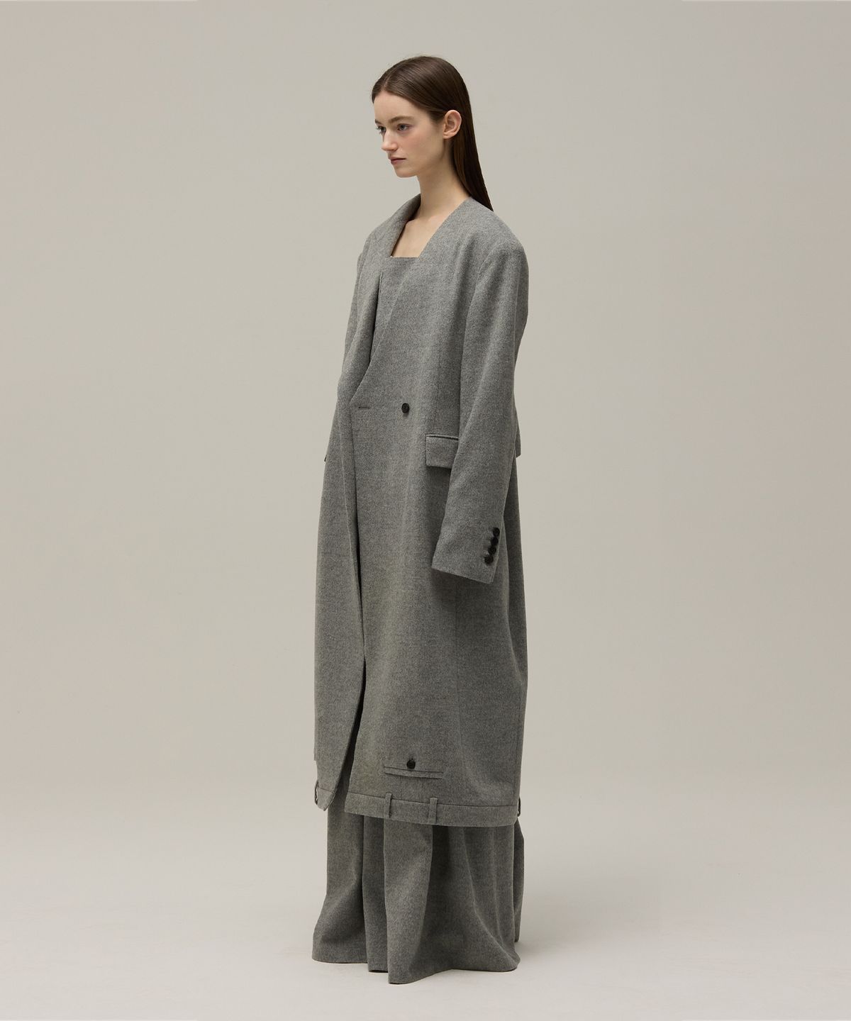 므아므(MMAM) Signature pants detail wool coat