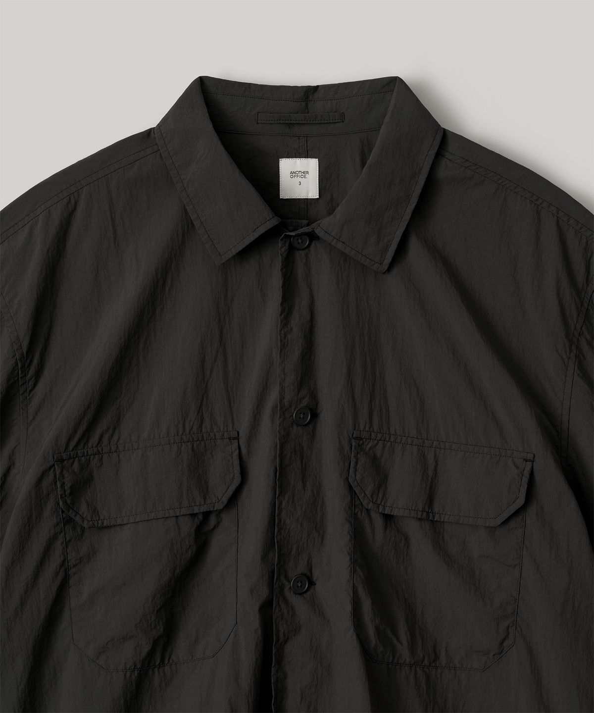 어나더 오피스(ANOTHER OFFICE) Flow CPO S/S Shirt (Black)