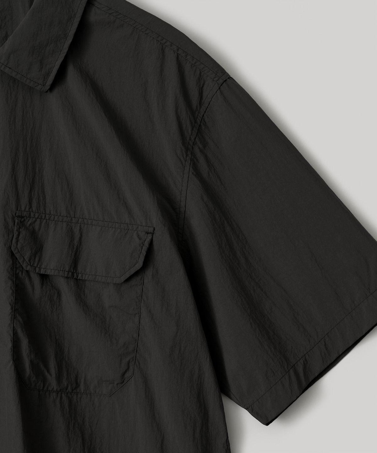 어나더 오피스(ANOTHER OFFICE) Flow CPO S/S Shirt (Black)