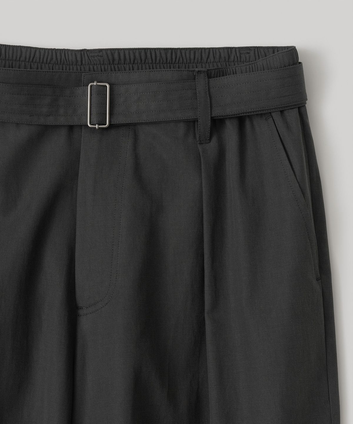어나더 오피스(ANOTHER OFFICE) Structure Tencel Slacks (Almost Black)