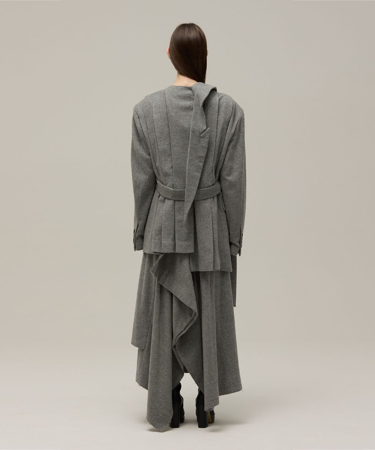 므아므(MMAM) Wool unbalance tuck jacket
