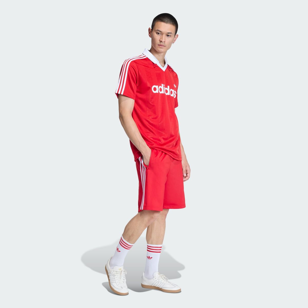 아디다스(ADIDAS) 스프린터 숏 팬츠 - 레드:화이트 / KE3570