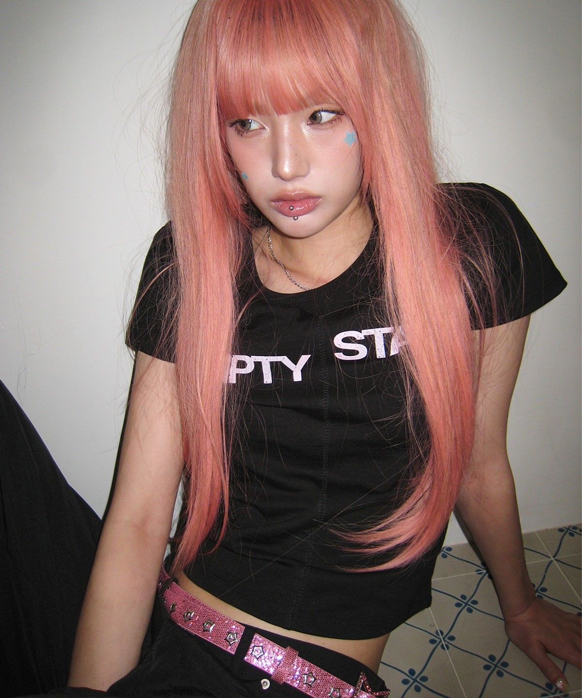 사일프레이(41PRAY) Center Split Graphic Tee / Black