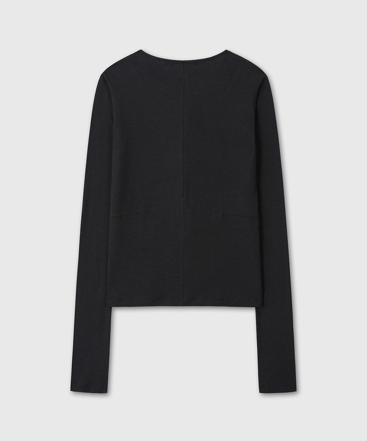 다이브인 우먼(DIVEIN WOMEN) LAYERED DOUBLE HENLEY NECK LONG SLEEVE (BLACK)