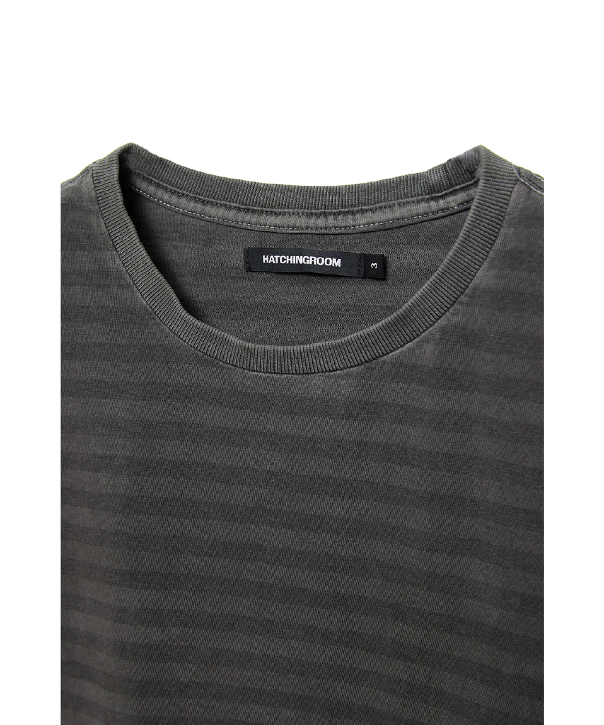 해칭룸(HATCHINGROOM) VTG Stripe Tee Dyed Charcoal