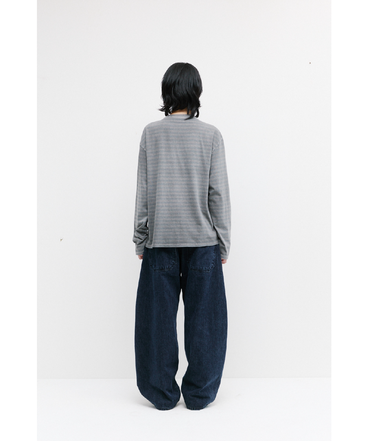 해칭룸(HATCHINGROOM) VTG Stripe Tee Dyed Grey