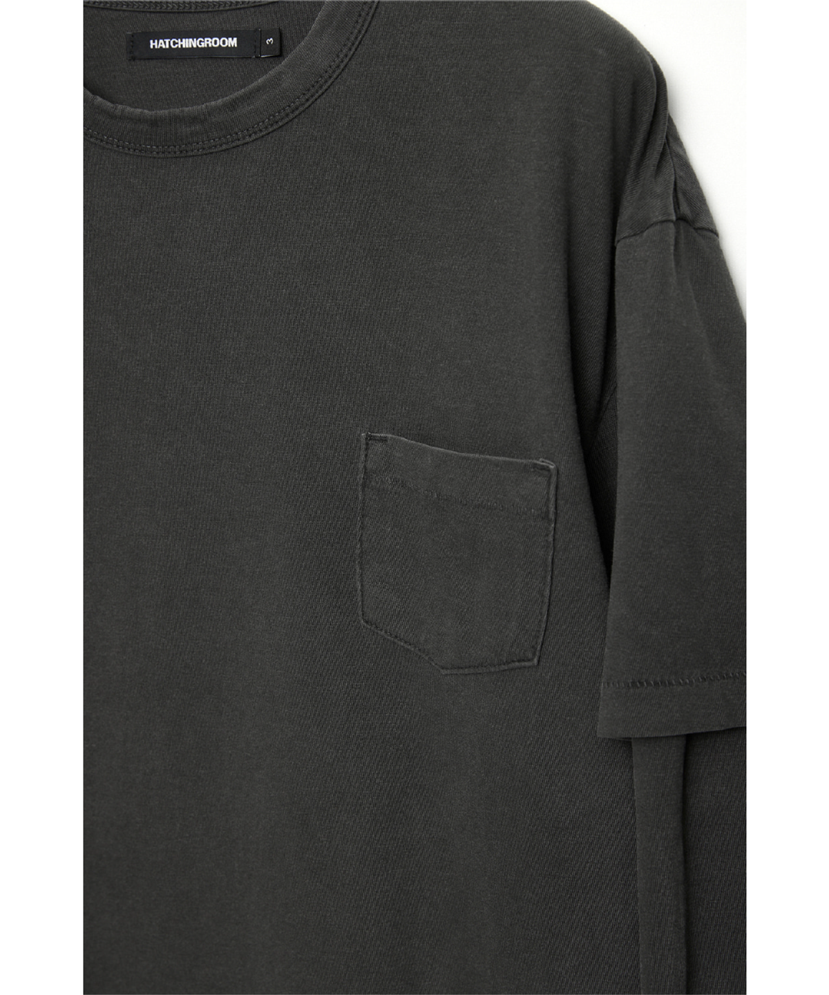 해칭룸(HATCHINGROOM) Split Tee Dyed Charcoal