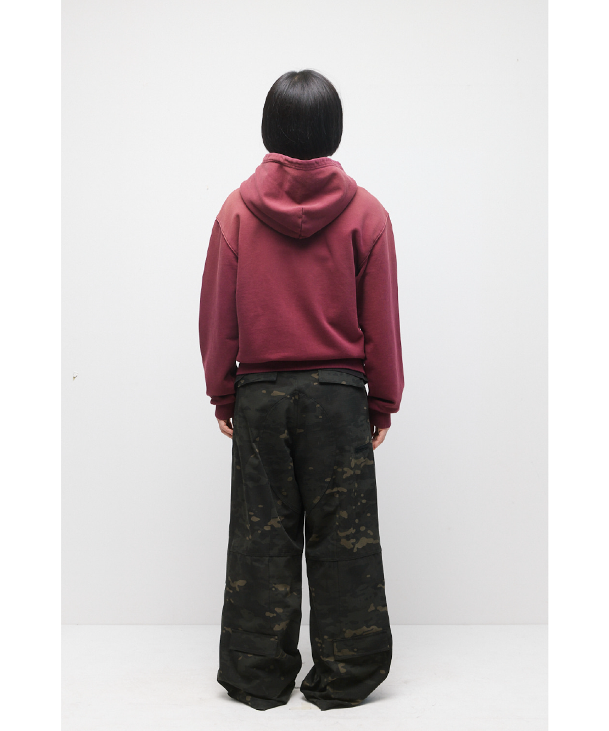 해칭룸(HATCHINGROOM) VTG Hoodie Bleached Dark Red