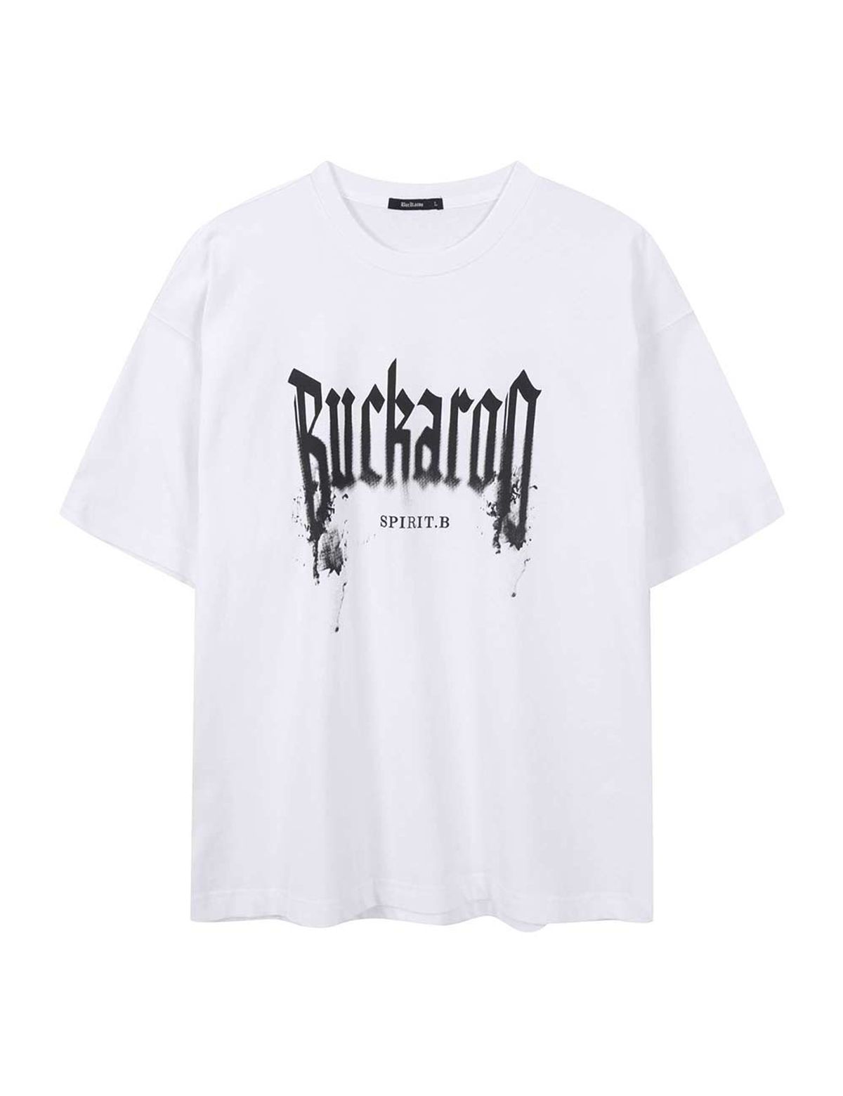 버커루(BUCKAROO) 스플래시 로고 오버핏 반팔 티셔츠 오프 화이트