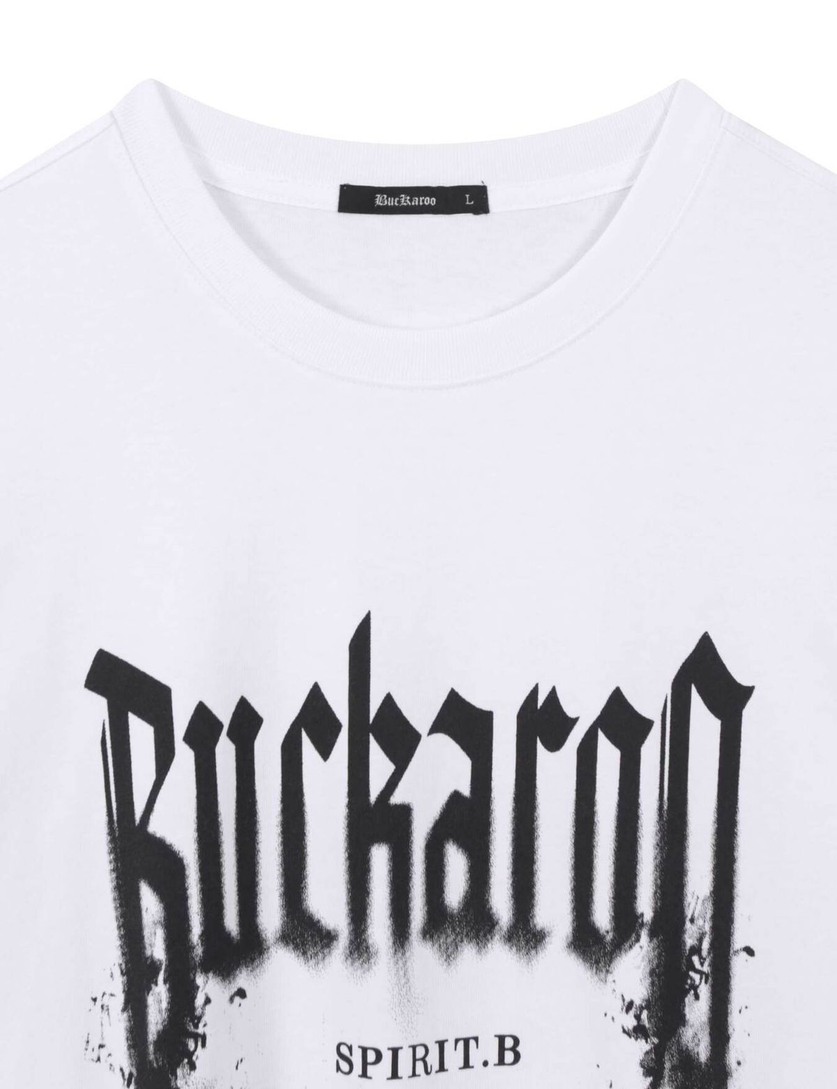 버커루(BUCKAROO) 스플래시 로고 오버핏 반팔 티셔츠 오프 화이트