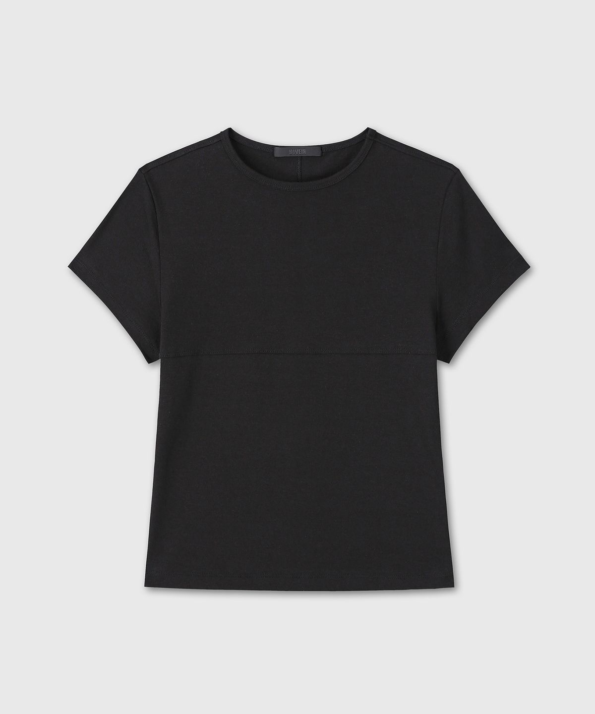 다이브인 우먼(DIVEIN WOMEN) SLIM FIT SEMI CROP T-SHIRTS (BLACK)