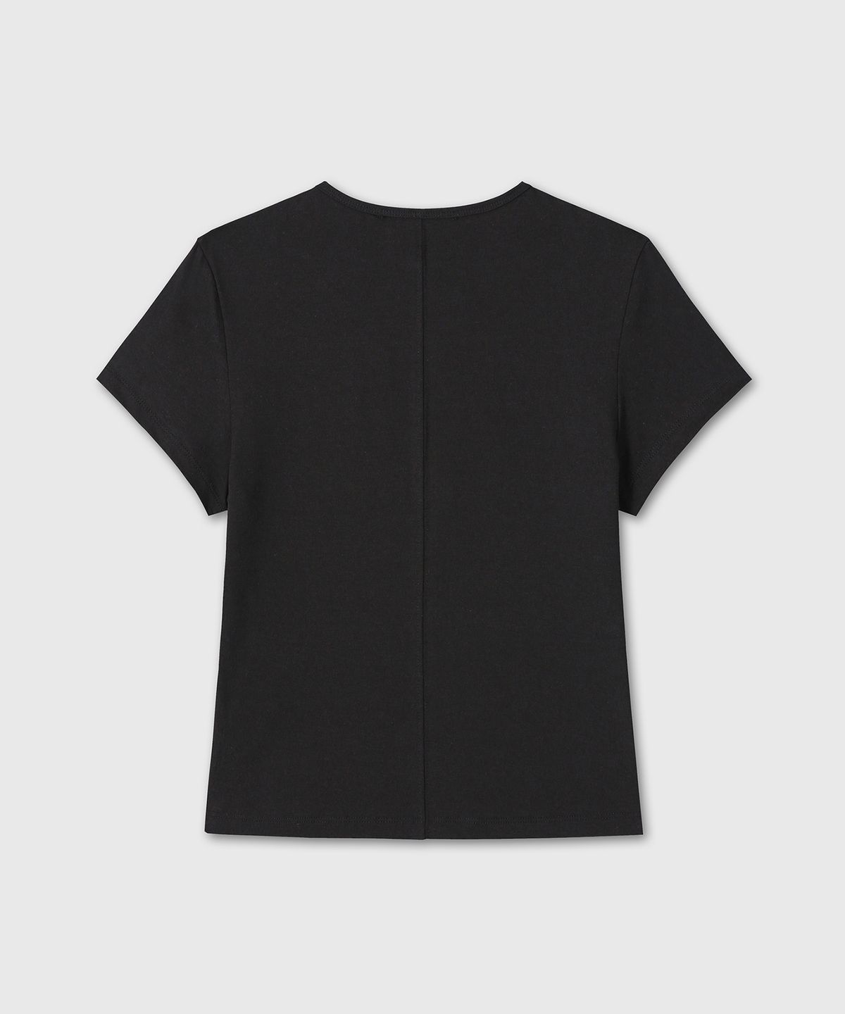 다이브인 우먼(DIVEIN WOMEN) SLIM FIT SEMI CROP T-SHIRTS (BLACK)