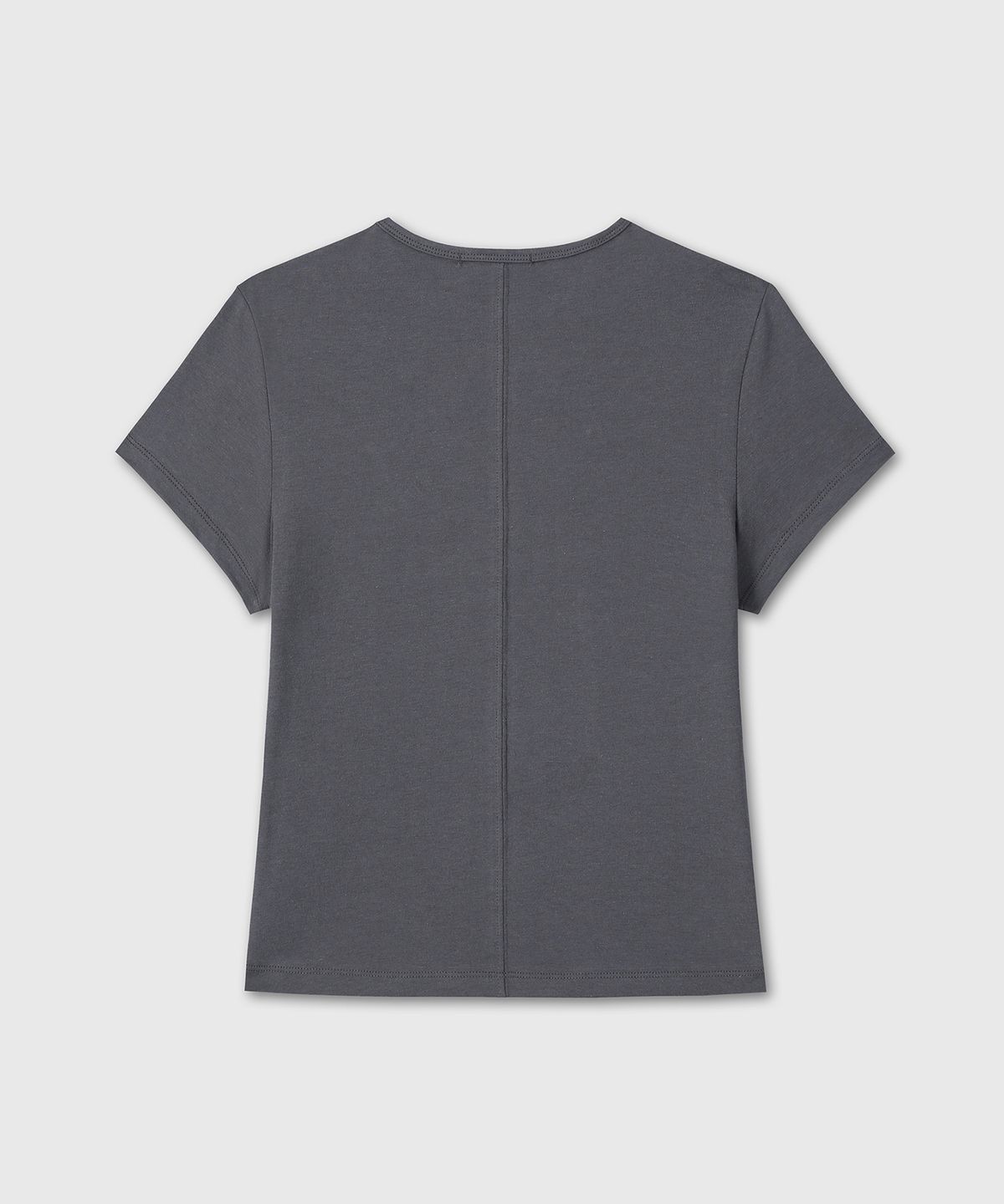 다이브인 우먼(DIVEIN WOMEN) SLIM FIT SEMI CROP T-SHIRTS (CHARCOAL)