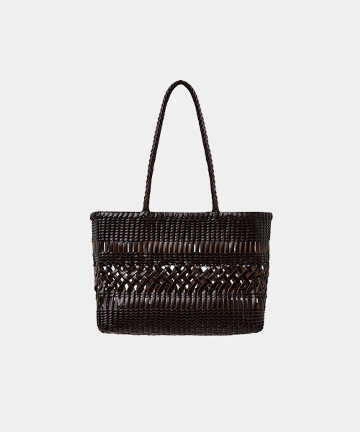 드메이커(DEMAKER) Plait two shoulder bag-deep brown