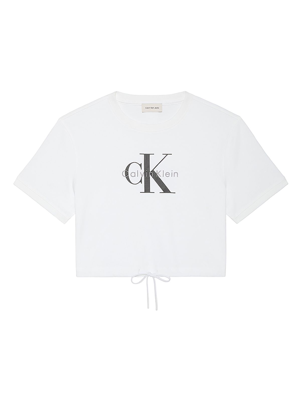 캘빈클라인 진(CALVIN KLEIN JEANS) 여성 모노로고 크롭드 타이 반팔 티셔츠 47G288G YAF