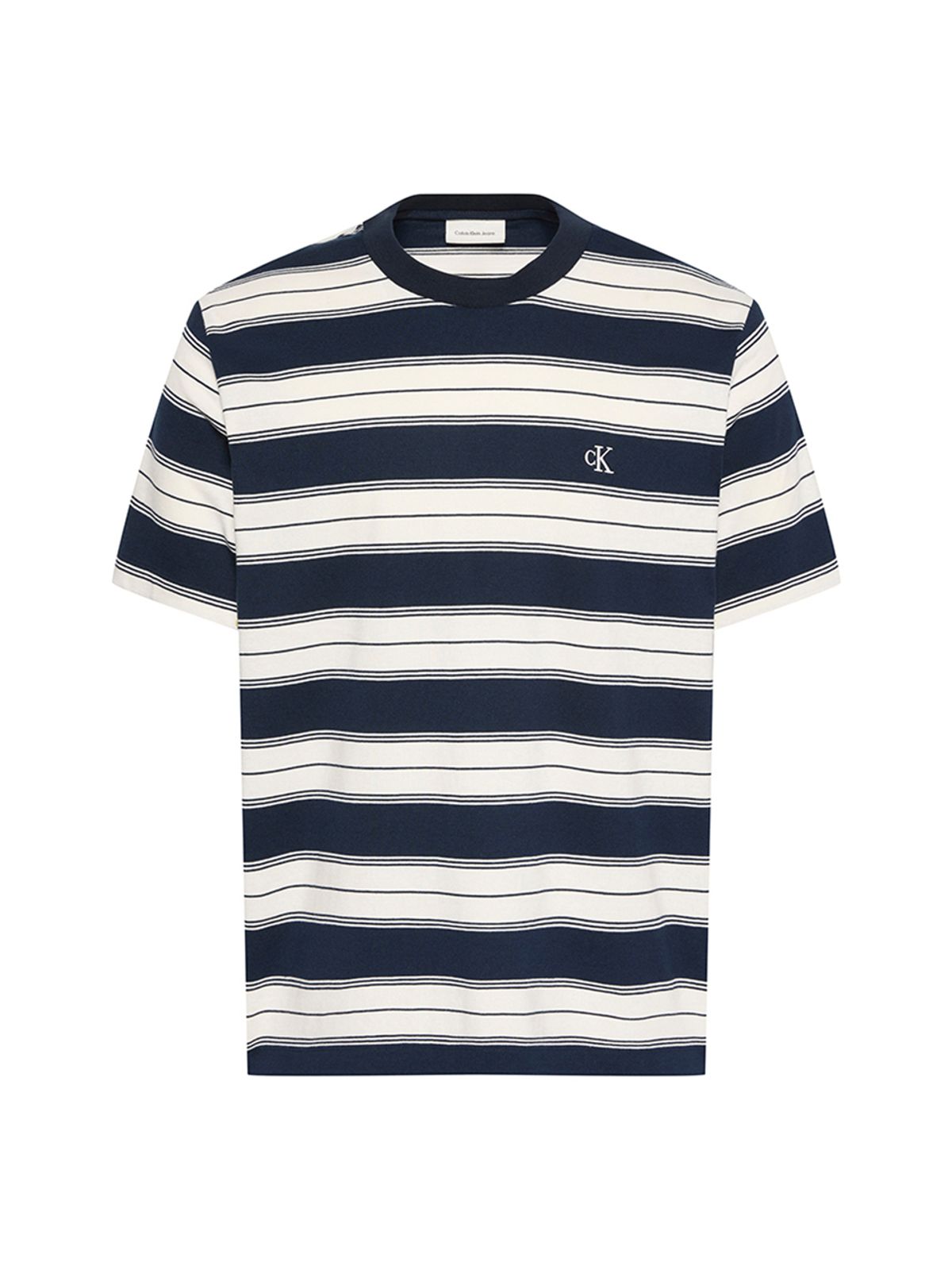캘빈클라인 진(CALVIN KLEIN JEANS) 이지 저지 스트라이프 크루넥 반팔 티셔츠 4RG226G CEF