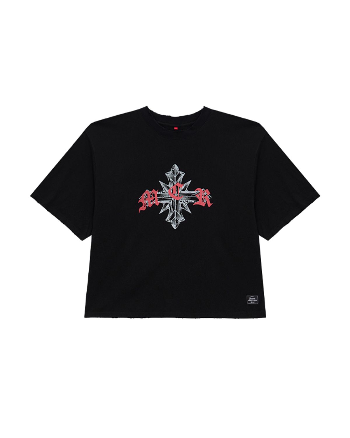 뭉(MWOONG) Scarred cross tee BK