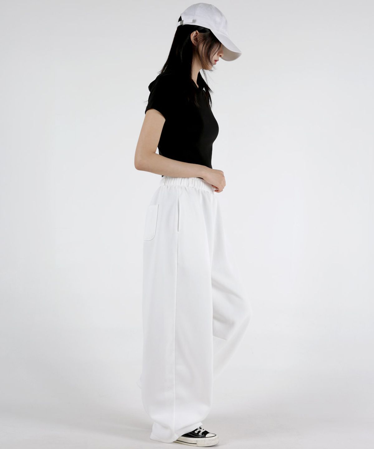 음(UMM) 여자 벨트포인트 커브드 와이드팬츠 3COLOR