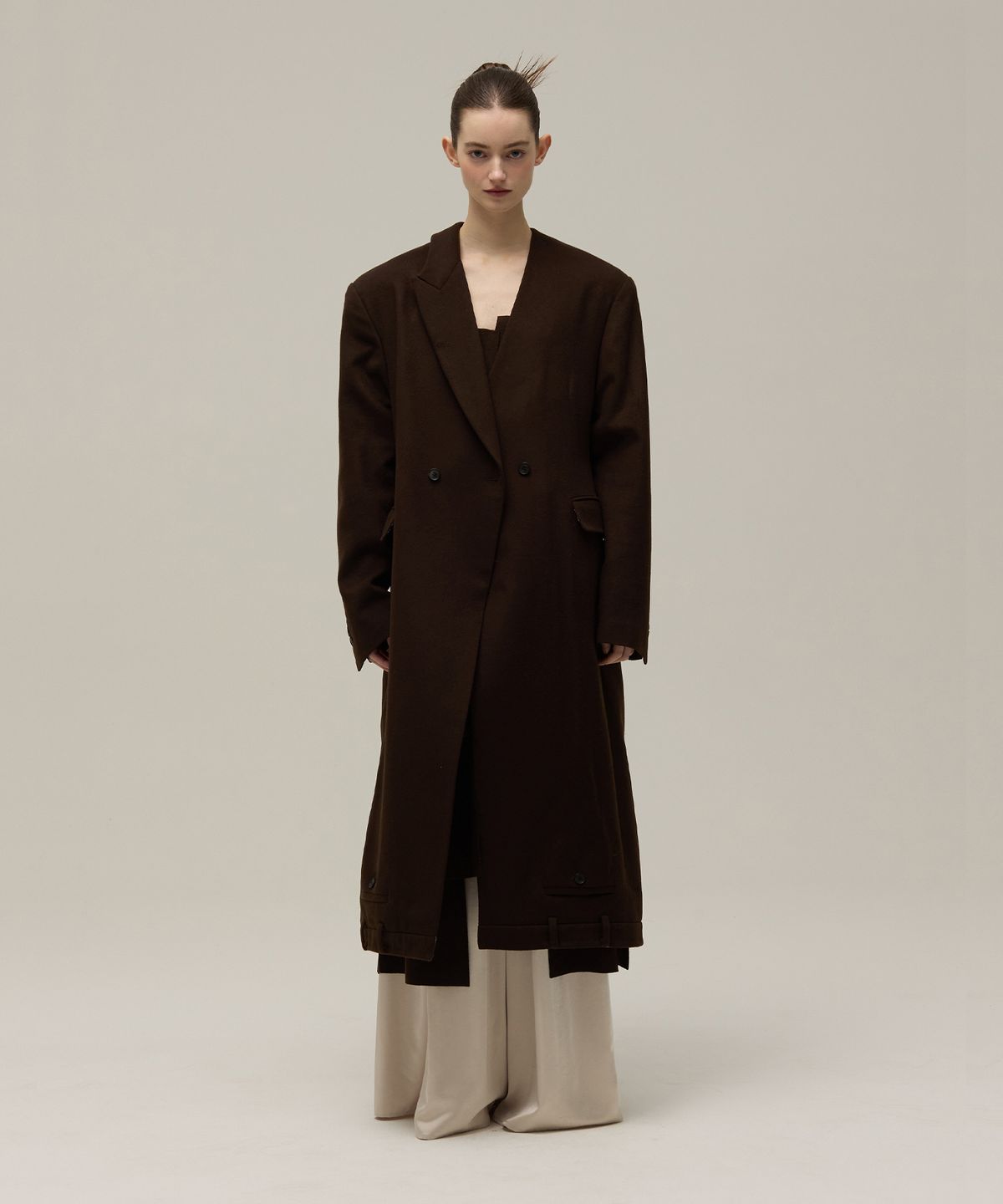 므아므(MMAM) Signature pants detail wool coat