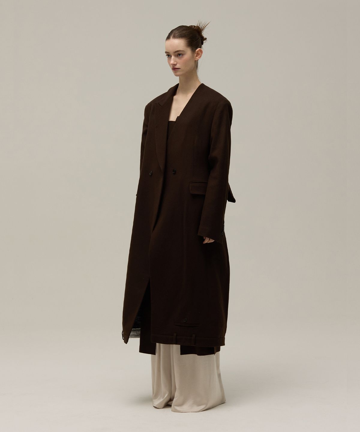 므아므(MMAM) Signature pants detail wool coat