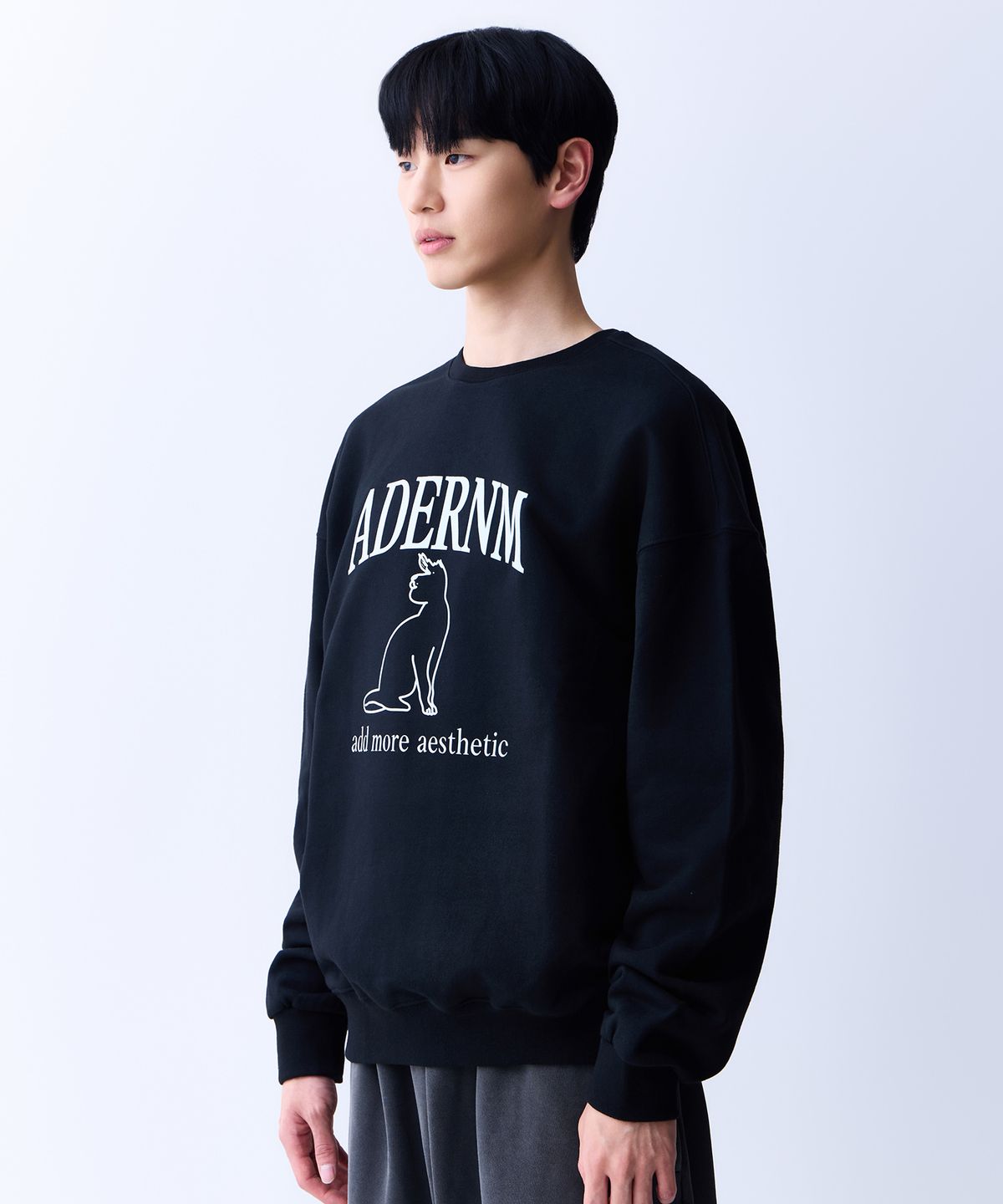 에이던엠(ADERNM) 에이던엠 캣츠 스웨트셔츠 블랙